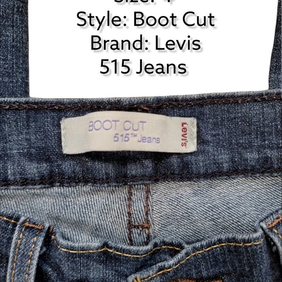 Levi's 515 Bootcut Men's Blue Denim Jeans - Size 4 Regular Fit - Picture 3 of 14